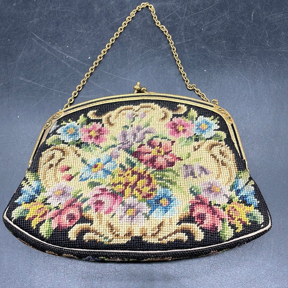 Antique Austrian Needlepoint Bag